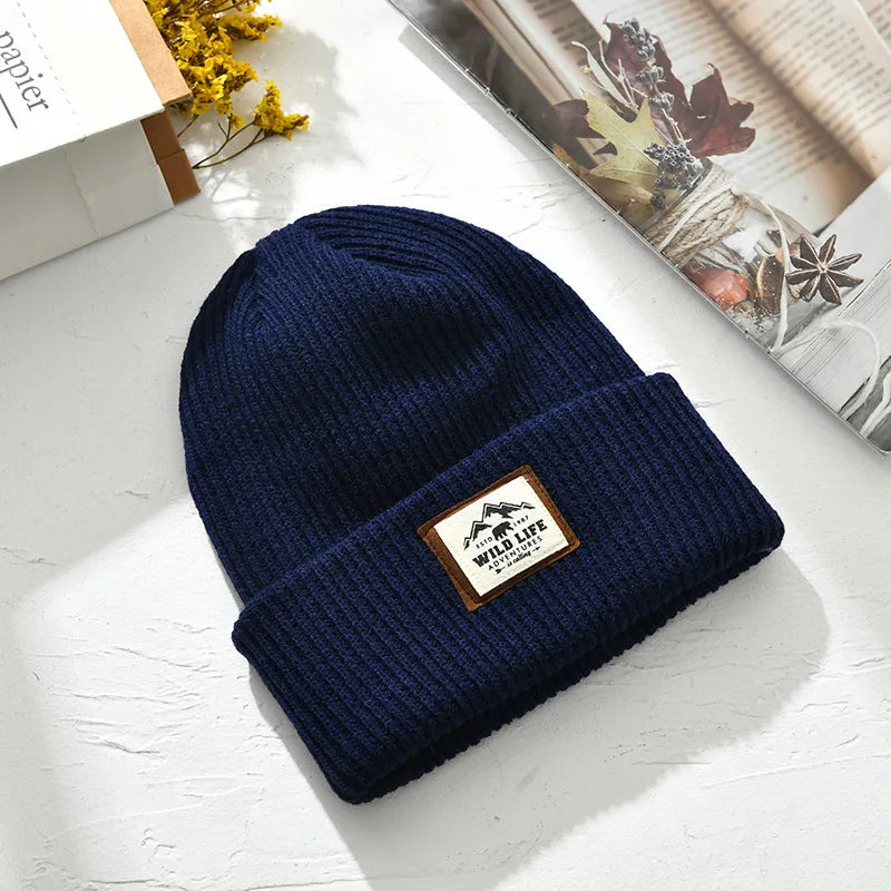Beanie Men Slouchy Knit Skull Cap Warm Stocking Hats Guys Women Striped Winter Beanie Hat Cuffed Plain Hat