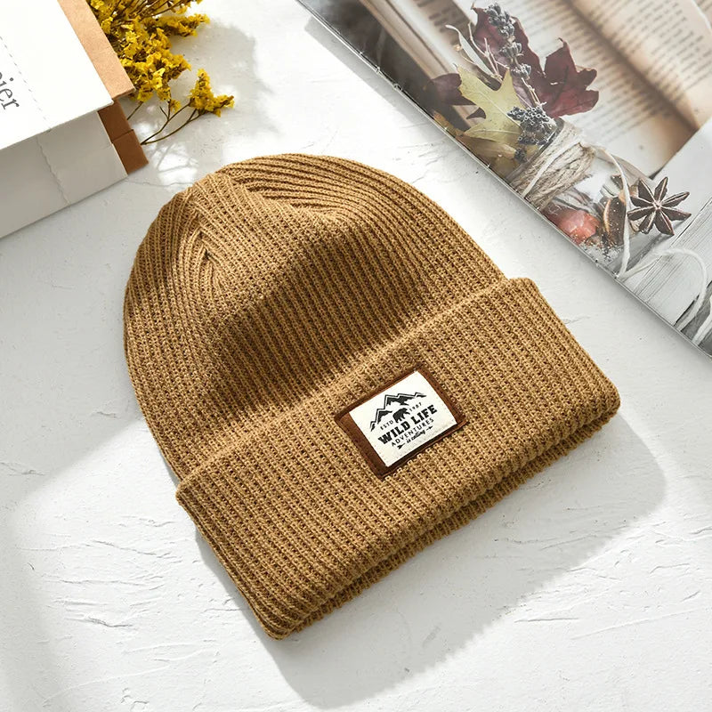Beanie Men Slouchy Knit Skull Cap Warm Stocking Hats Guys Women Striped Winter Beanie Hat Cuffed Plain Hat