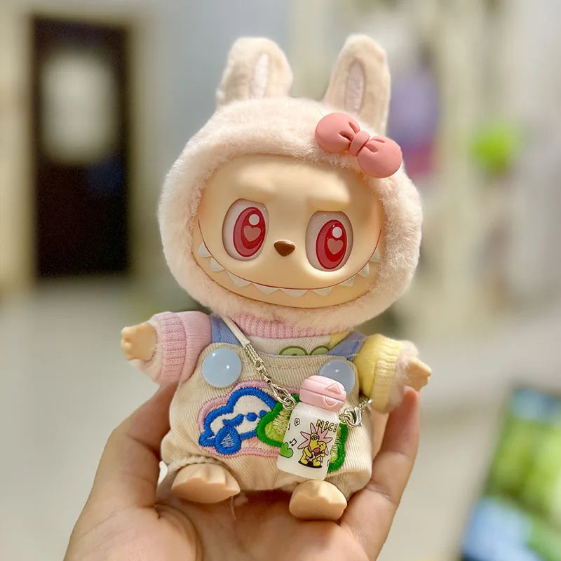17cm Labubu Cute Mini Plush Doll'S Clothes  Dolls Sitting Party Outfit Accessories For Korea Kpop Exo Clothing DIY Gift