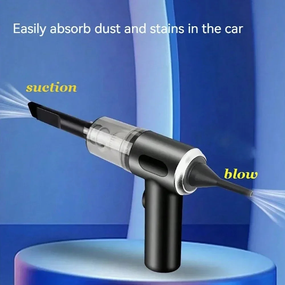 1pc120W High Power Wireless Vacuum Cleaner Dual Use for Home and Car Powerful Vacuum Cleaner Black
