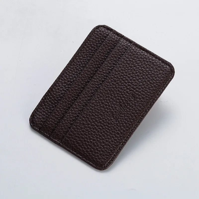2024 Fashion Women Slim Minimalist Wallet Durable PU Leather Credit Card Case Holder Short Purse Men Card Package Organizer Clip