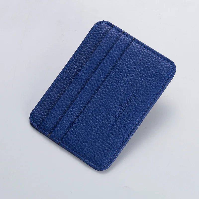 2024 Fashion Women Slim Minimalist Wallet Durable PU Leather Credit Card Case Holder Short Purse Men Card Package Organizer Clip