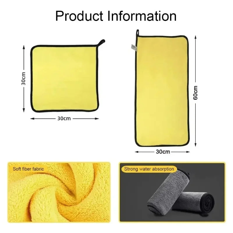 1/2/6PCS Car cleaning towels, car washing and drying cloths, microfiber towels, care face cloths, car beauty accessories