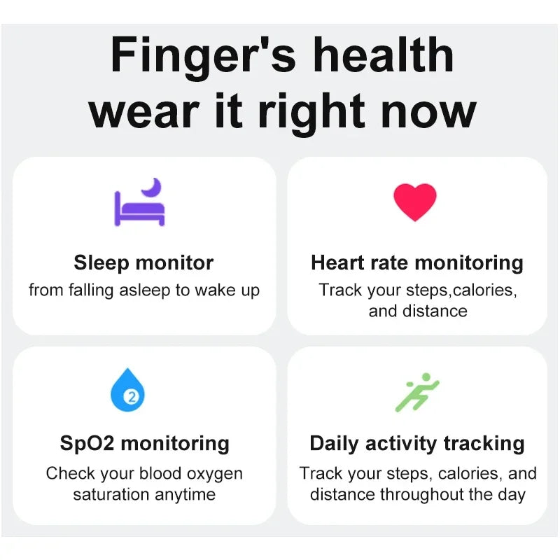 Smart Ring with Charging Case for Skin Temperature Measure,Message Call Reminder,Sport Health Sleep Monitor,IP68 5ATM Waterproof