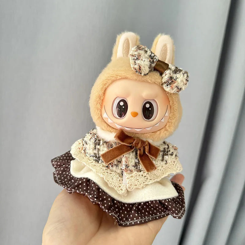 17cm Labubu Cute Mini Plush Doll'S Clothes  Dolls Sitting Party Outfit Accessories For Korea Kpop Exo Clothing DIY Gift