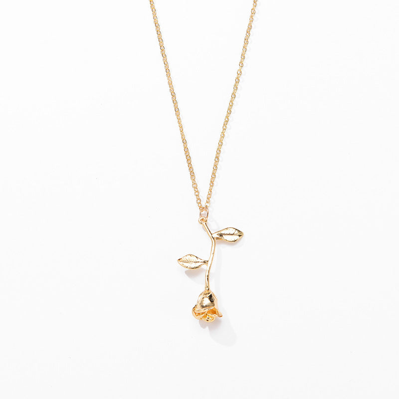 European and American foreign trade new jewelry exquisite rose pendant necklace for girlfriend Valentine's Day gift XL330