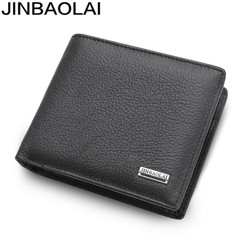JINBAOLAI factory direct foreign trade hot selling short men's wallet leather wallet coin purse wallet wallet