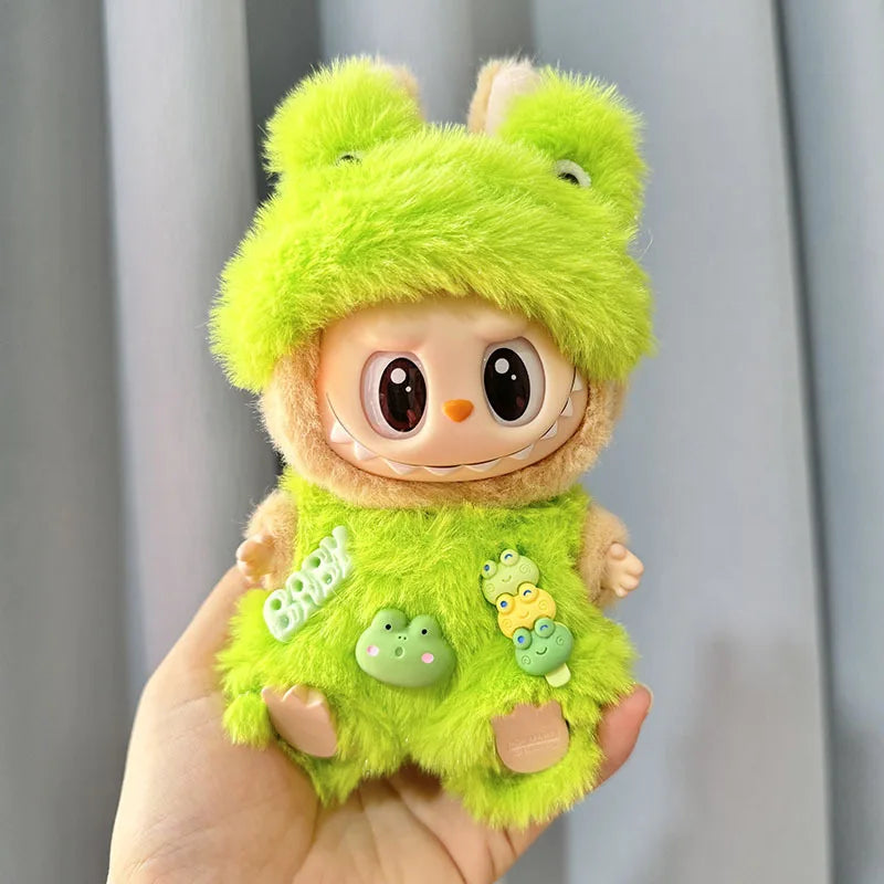 17cm Labubu Cute Mini Plush Doll'S Clothes  Dolls Sitting Party Outfit Accessories For Korea Kpop Exo Clothing DIY Gift