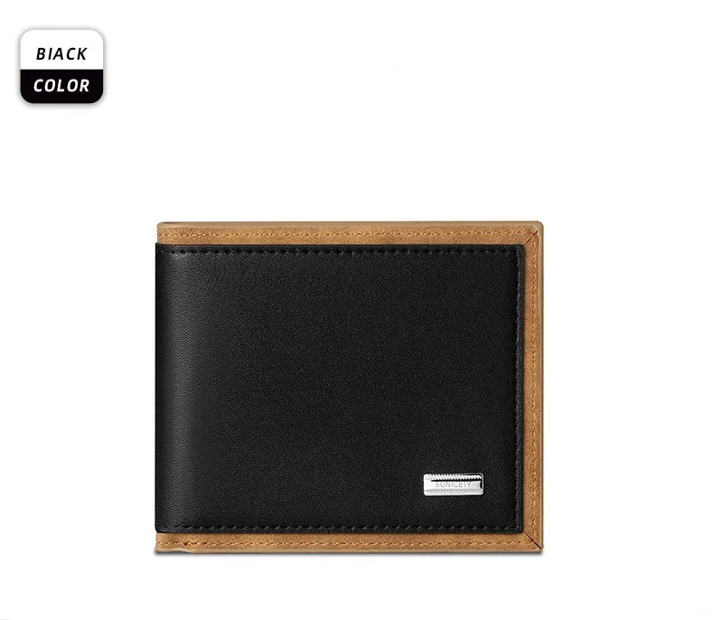 RFID Protection Men Wallets Foldable Multi-card Holders Short PU Leather ID Folder Package Business Purses Convenient Male Bags
