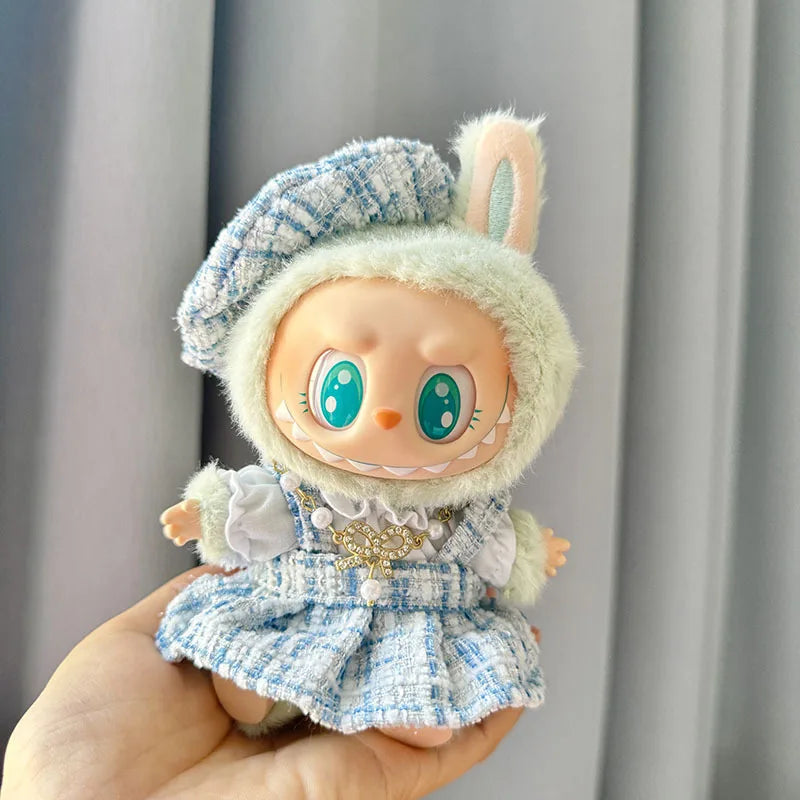 17cm Labubu Cute Mini Plush Doll'S Clothes  Dolls Sitting Party Outfit Accessories For Korea Kpop Exo Clothing DIY Gift