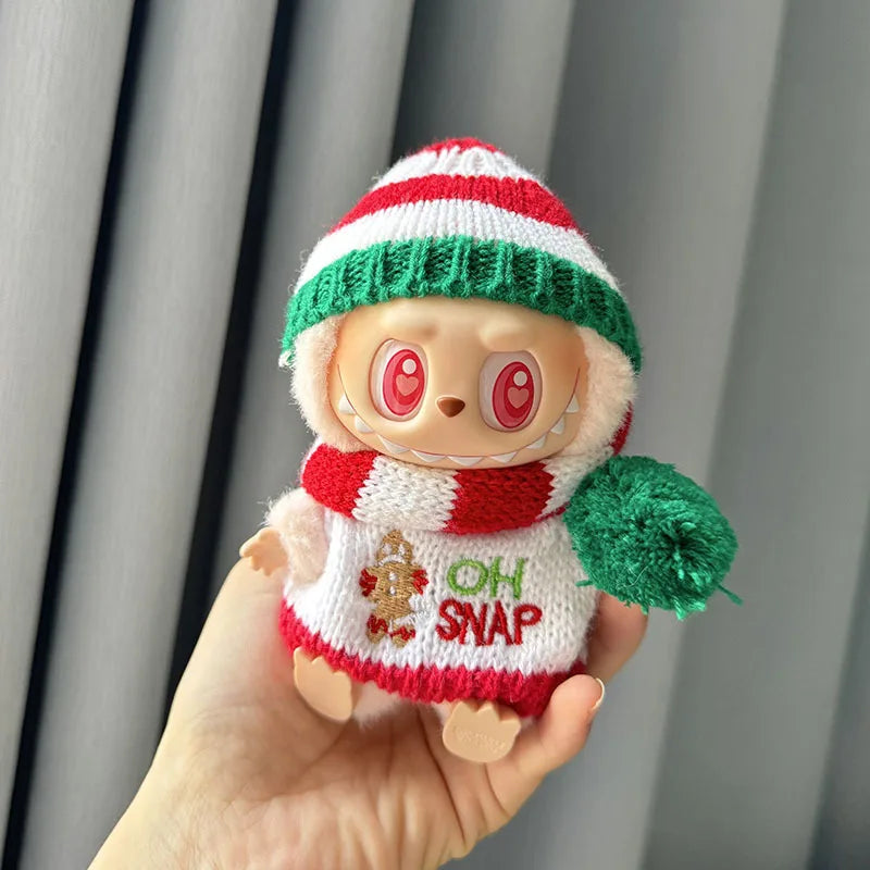 17cm Labubu Cute Mini Plush Doll'S Clothes  Dolls Sitting Party Outfit Accessories For Korea Kpop Exo Clothing DIY Gift