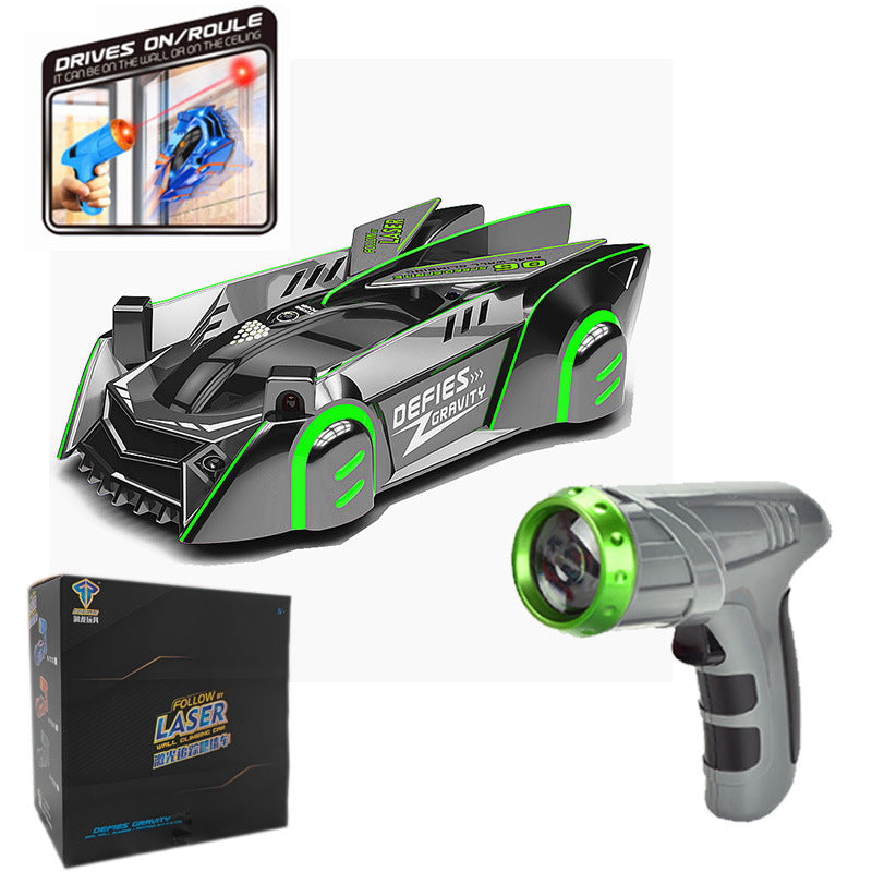 Children's light chasing wall climbing car remote control car laser suction wall wall tracking car stunt programming racing boy toy