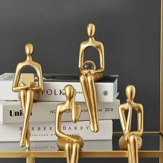 Modern light luxury abstract art ornaments high-end office bookshelf bookcase wine cabinet living room home decorations