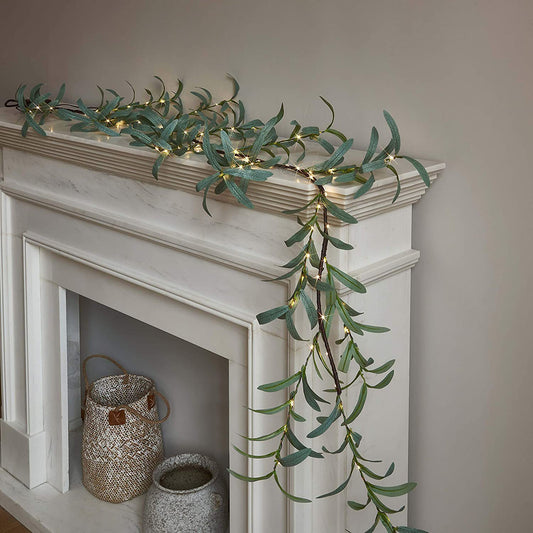 Cross-border eucalyptus garland lights wedding lights simulation tree lights brown Christmas tree lights restaurant decoration lights wedding lights