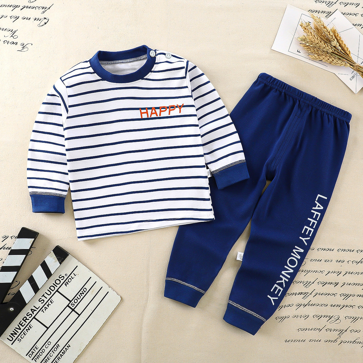 Children's underwear set cotton pajamas girls baby long johns cotton boys home clothes children's clothing wholesale