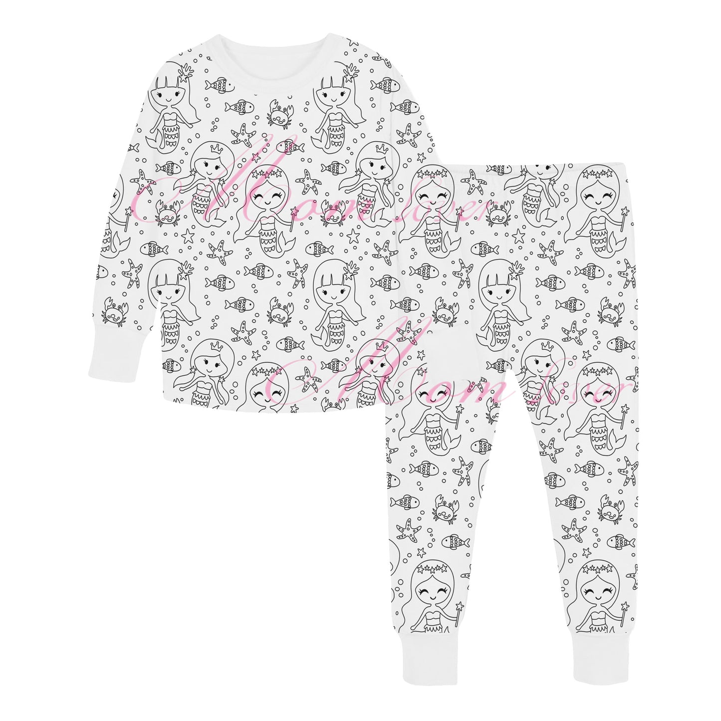 Cross-border new children's DIY hand-painted graffiti pajama sets home clothes coloring pajama sets