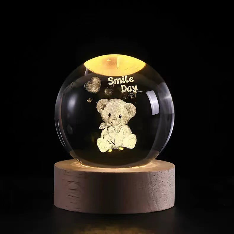 Luminous crystal ball ornaments crystal ball night light classmates and friends graduation Valentine's Day holiday gift manufacturers wholesale