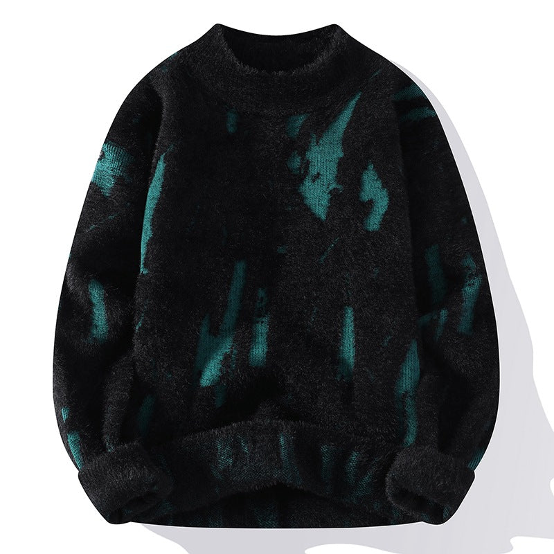 One-piece drop shipping 2023 autumn and winter new style half-high collar sweater men's thick pullover trendy men's knitted sweater tops