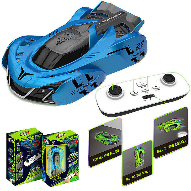 Children's light chasing wall climbing car remote control car laser suction wall wall tracking car stunt programming racing boy toy