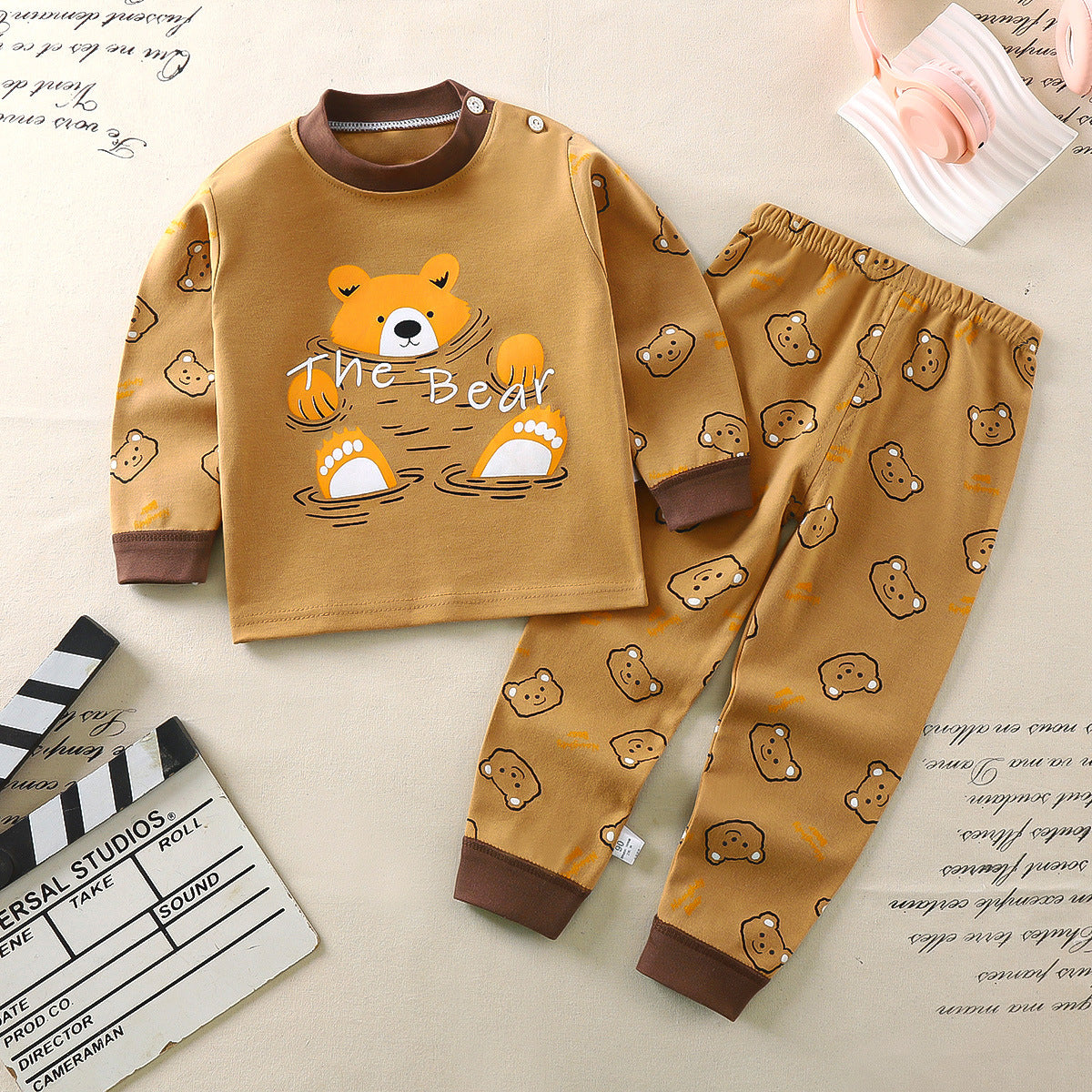 Children's underwear set cotton pajamas girls baby long johns cotton boys home clothes children's clothing wholesale