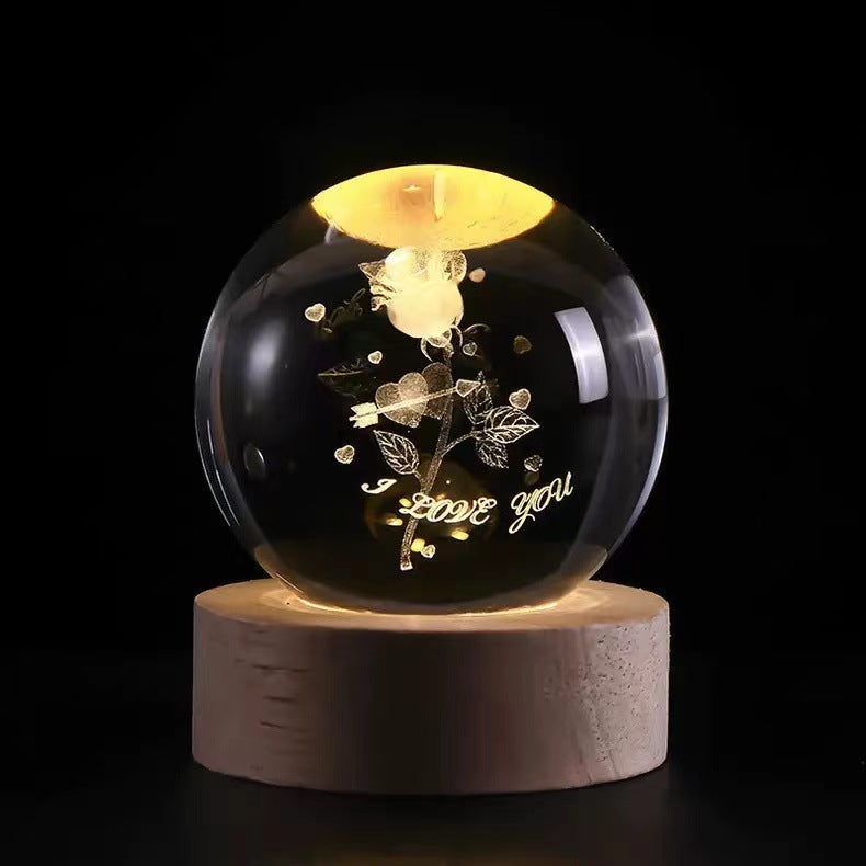 Luminous crystal ball ornaments crystal ball night light classmates and friends graduation Valentine's Day holiday gift manufacturers wholesale