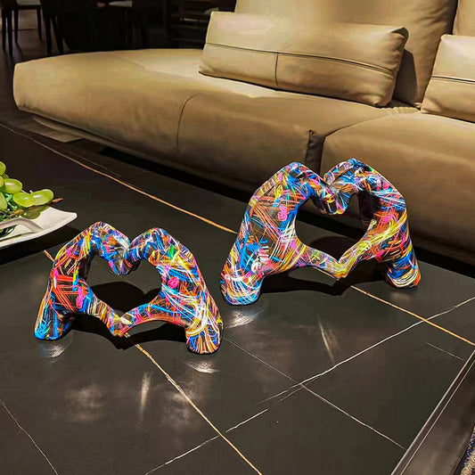 Internet celebrity graffiti love gesture ornaments home living room office desktop exhibition hall resin crafts decorations