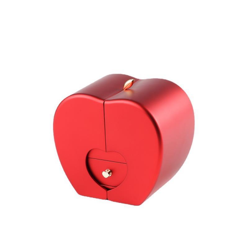 Best-selling new double-open preserved flower apple jewelry box necklace packaging