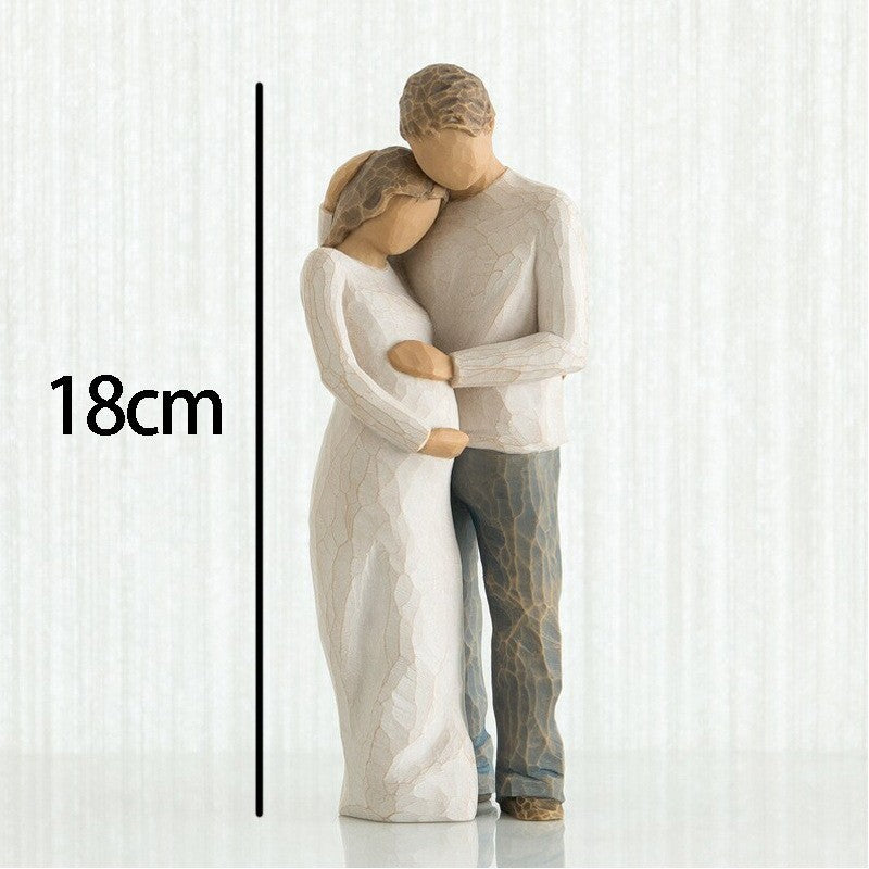 New American-style character statue family ornaments advanced creative wedding gift home office resin crafts