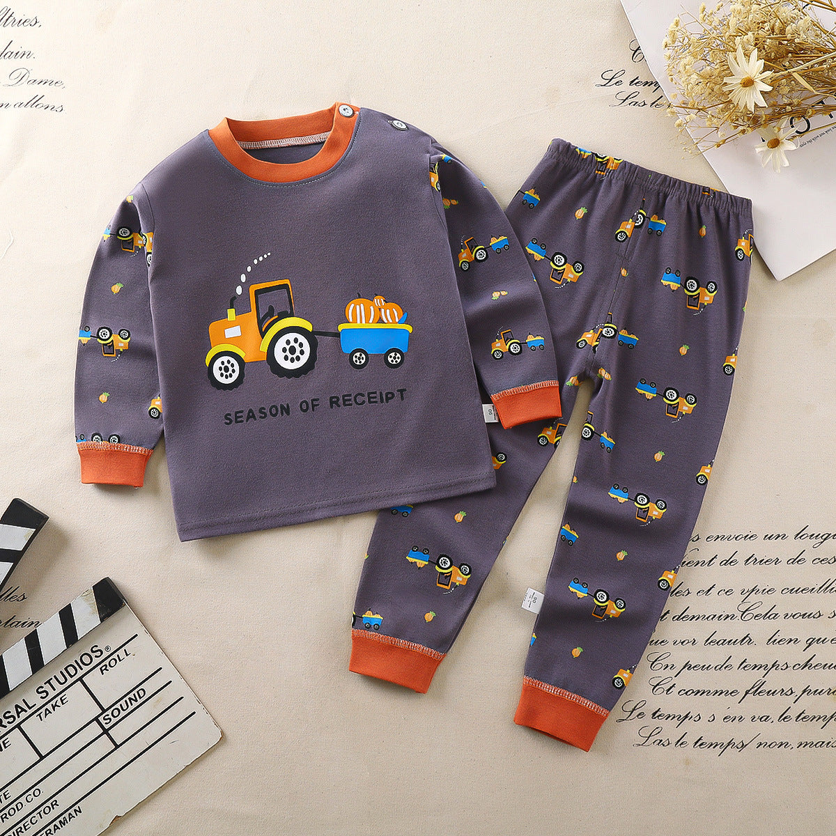 Children's underwear set cotton pajamas girls baby long johns cotton boys home clothes children's clothing wholesale