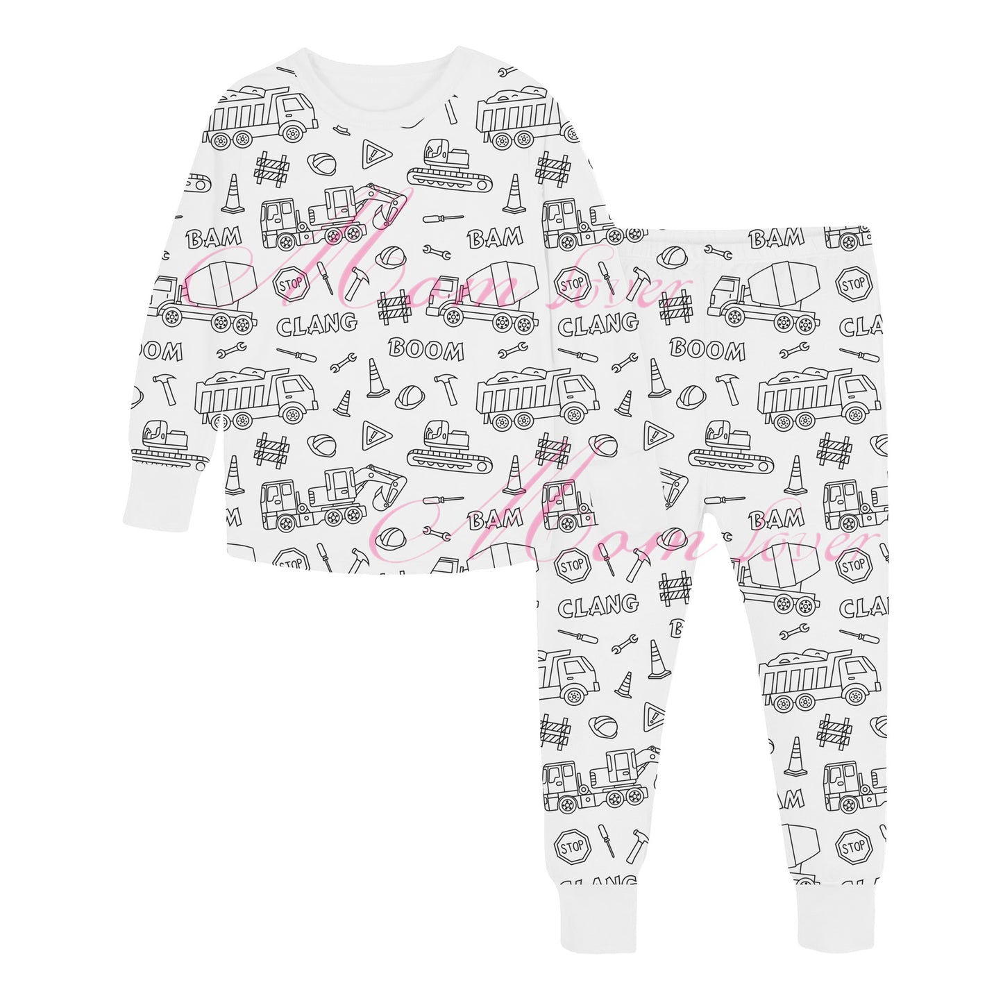 Cross-border new children's DIY hand-painted graffiti pajama sets home clothes coloring pajama sets