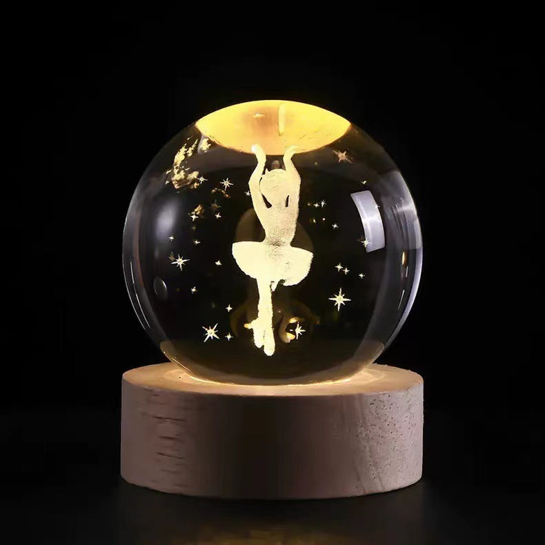 Luminous crystal ball ornaments crystal ball night light classmates and friends graduation Valentine's Day holiday gift manufacturers wholesale
