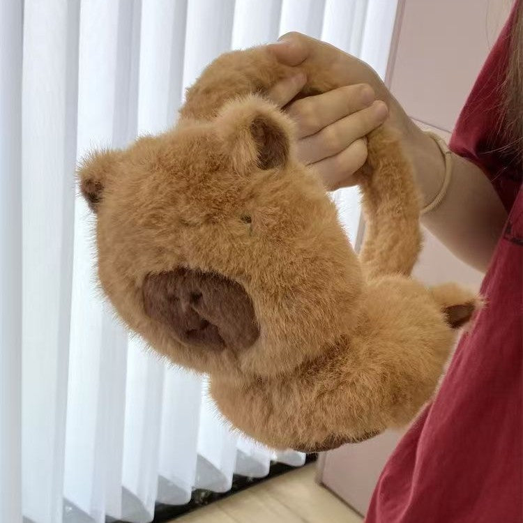 Cute Capybara autumn and winter earmuffs thickened plush windproof cold-proof warm ear protection cold-proof all-match ear warmer earmuffs