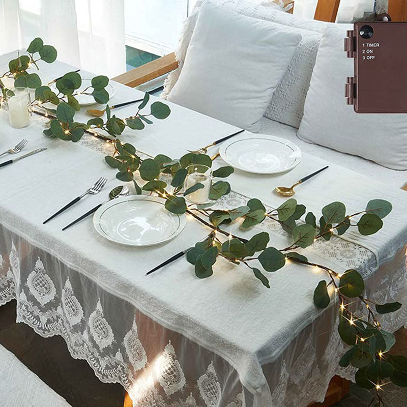 Cross-border eucalyptus garland lights wedding lights simulation tree lights brown Christmas tree lights restaurant decoration lights wedding lights