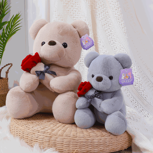 Manufacturers wholesale new rose teddy bear plush toys for girls Valentine's Day gift bear pillow doll
