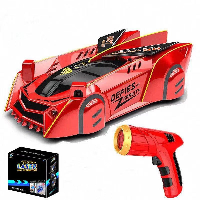 Children's light chasing wall climbing car remote control car laser suction wall wall tracking car stunt programming racing boy toy