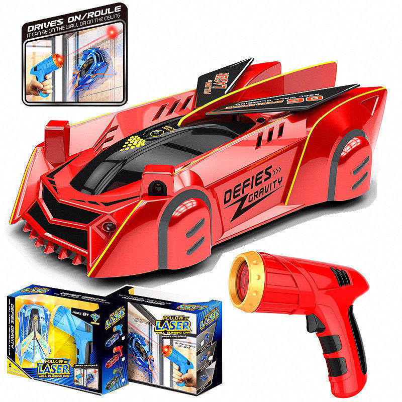 Children's light chasing wall climbing car remote control car laser suction wall wall tracking car stunt programming racing boy toy