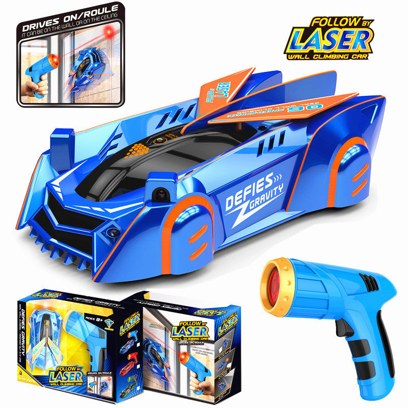 Children's light chasing wall climbing car remote control car laser suction wall wall tracking car stunt programming racing boy toy