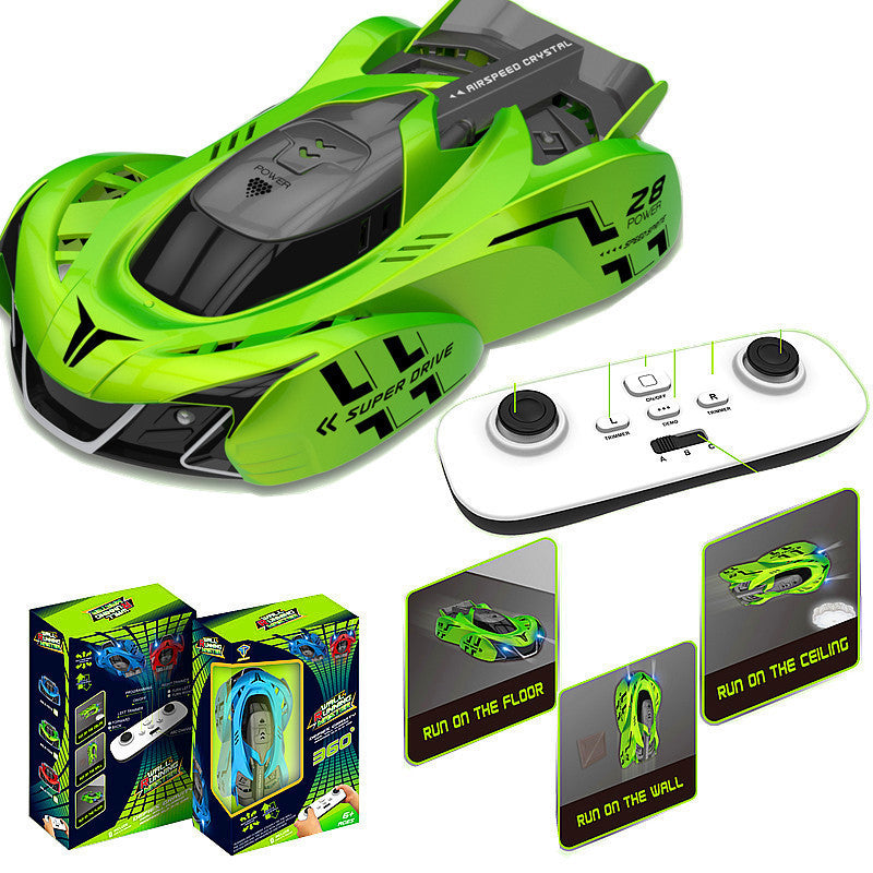Children's light chasing wall climbing car remote control car laser suction wall wall tracking car stunt programming racing boy toy