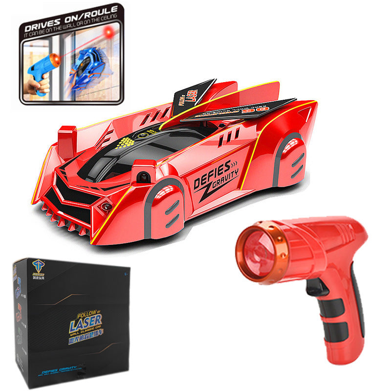 Children's light chasing wall climbing car remote control car laser suction wall wall tracking car stunt programming racing boy toy