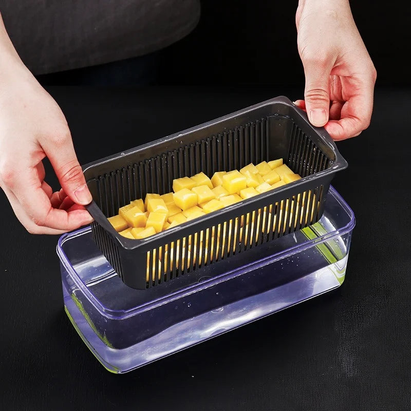 Cut Vegetables Artifact Slicer Grater Cutter Peeler Multifunctional Potato Peeler Carrot Grater Drain Basket Kitchen Tool