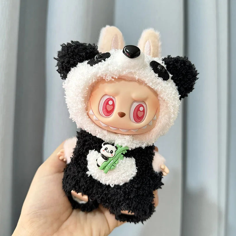 17cm Labubu Cute Mini Plush Doll'S Clothes  Dolls Sitting Party Outfit Accessories For Korea Kpop Exo Clothing DIY Gift