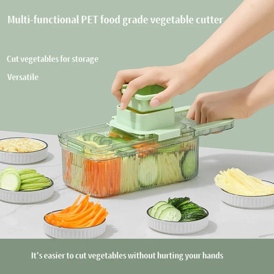 Kitchen  Stainless Steel Multifunctional Safe Manual Vegetable Slicer Cutter Potato Shredders Garlic Carrot Grater Chopper