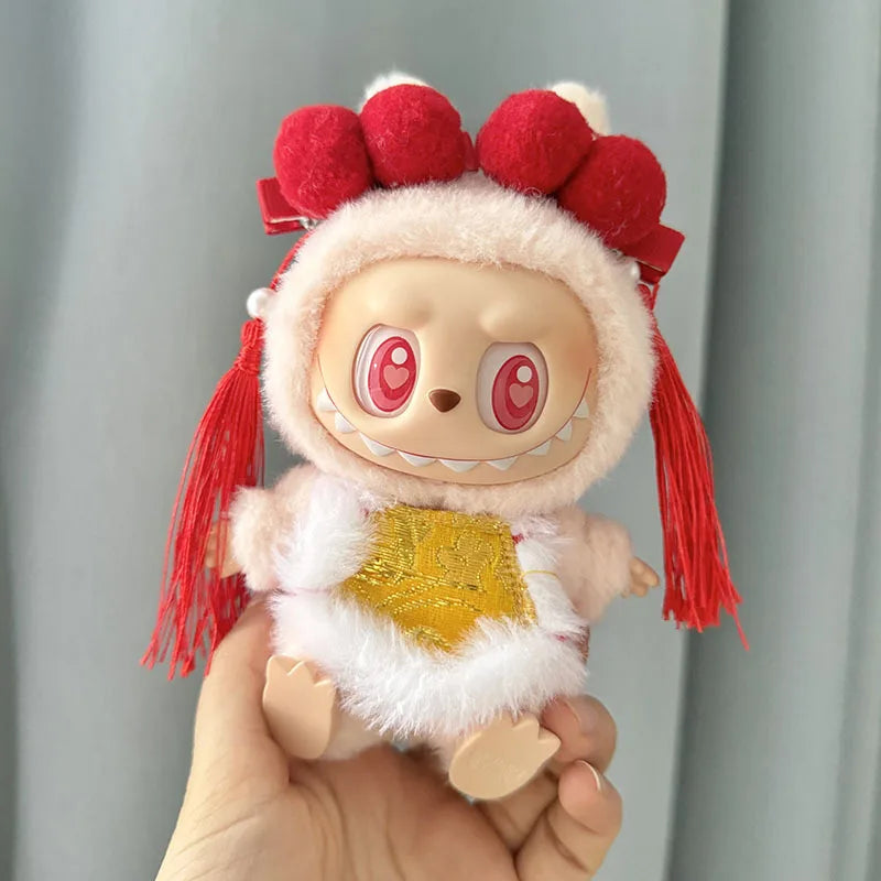 17cm Labubu Cute Mini Plush Doll'S Clothes  Dolls Sitting Party Outfit Accessories For Korea Kpop Exo Clothing DIY Gift