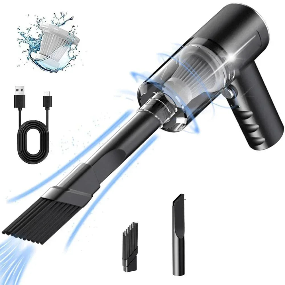 1pc120W High Power Wireless Vacuum Cleaner Dual Use for Home and Car Powerful Vacuum Cleaner Black
