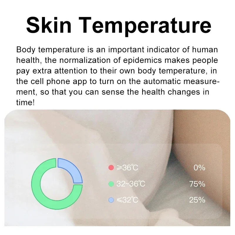 Smart Ring with Charging Case for Skin Temperature Measure,Message Call Reminder,Sport Health Sleep Monitor,IP68 5ATM Waterproof