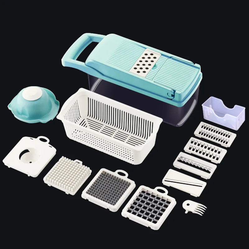Cut Vegetables Artifact Slicer Grater Cutter Peeler Multifunctional Potato Peeler Carrot Grater Drain Basket Kitchen Tool