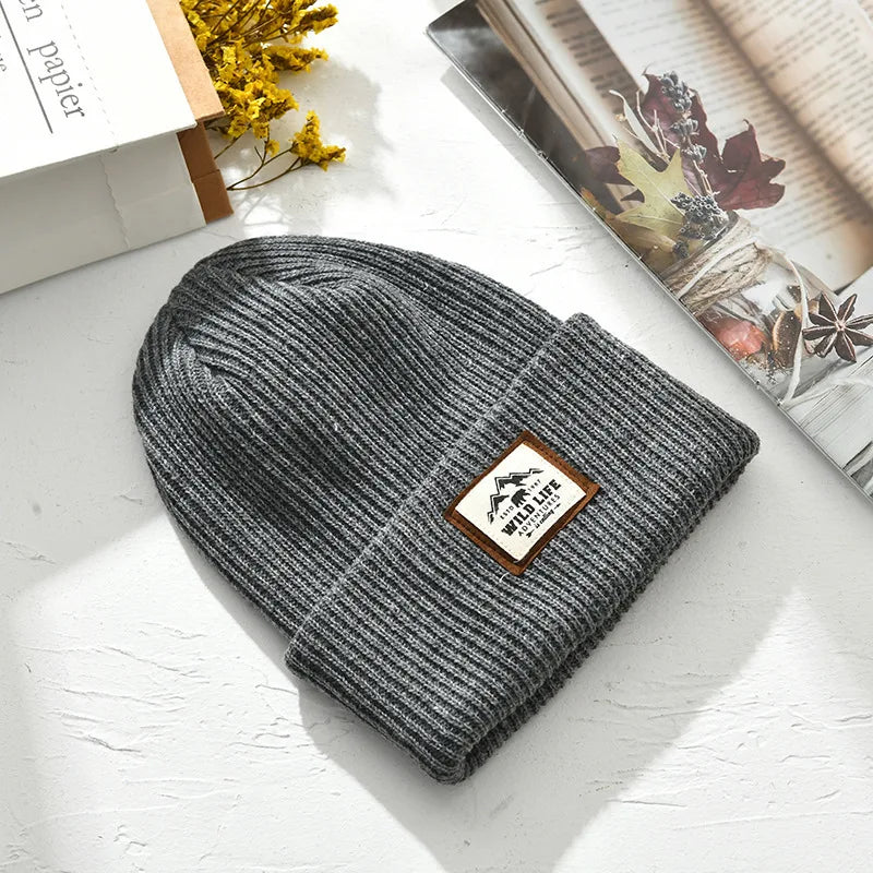Beanie Men Slouchy Knit Skull Cap Warm Stocking Hats Guys Women Striped Winter Beanie Hat Cuffed Plain Hat