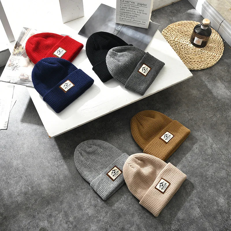Beanie Men Slouchy Knit Skull Cap Warm Stocking Hats Guys Women Striped Winter Beanie Hat Cuffed Plain Hat