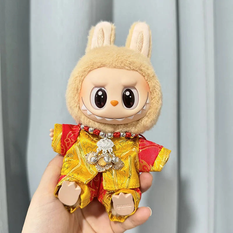 17cm Labubu Cute Mini Plush Doll'S Clothes  Dolls Sitting Party Outfit Accessories For Korea Kpop Exo Clothing DIY Gift