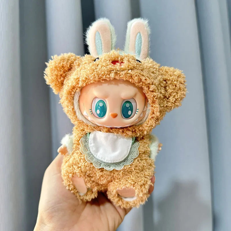17cm Labubu Cute Mini Plush Doll'S Clothes  Dolls Sitting Party Outfit Accessories For Korea Kpop Exo Clothing DIY Gift